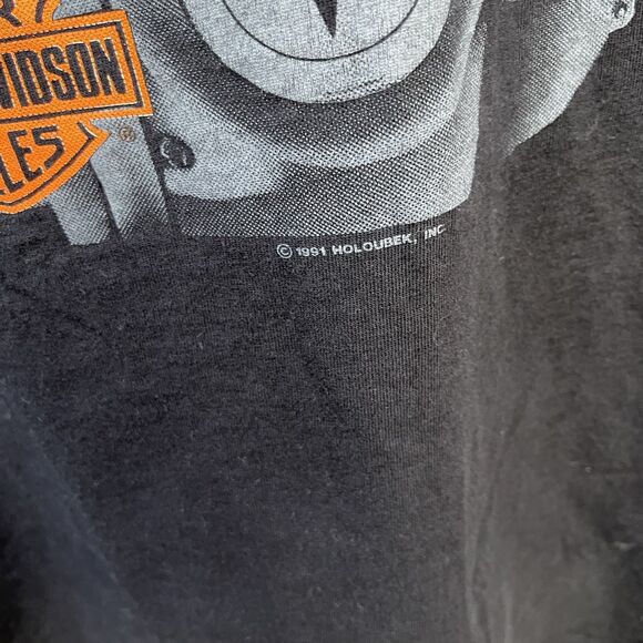Vintage 90s Harley Davidson Engine Size Matters Black Shirt XXL Single Stich USA - Picture 7 of 16
